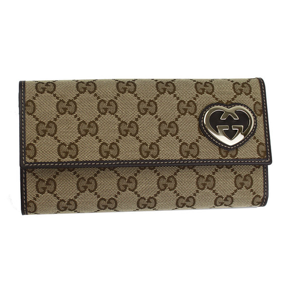 Gucci Wallet Long Black GG Canvas Beige - Picture 1 of 4